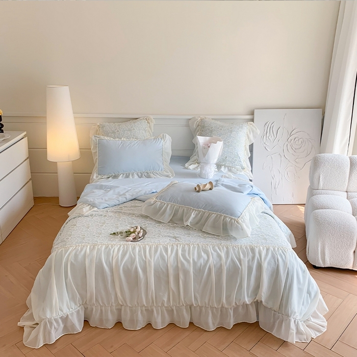 吾欢心 2026新款A类赫琳娜夏被四件套 赫琳娜蓝