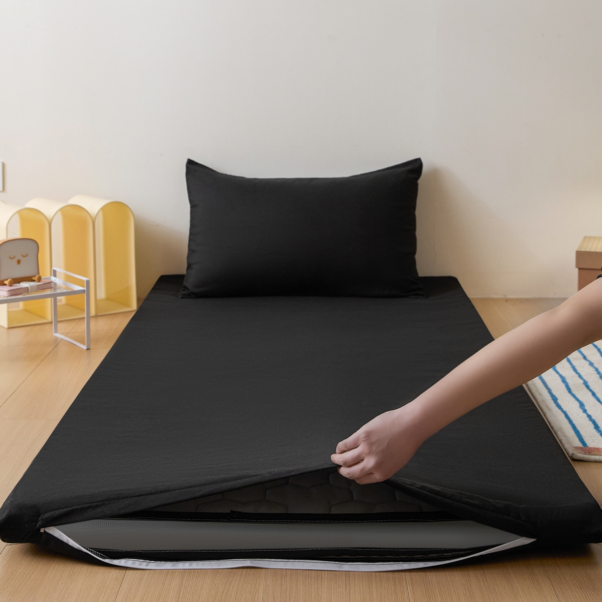 91家纺网 家纺一手货源 找家纺 （总）衿成家纺 2026新款学生床纯色床垫保护套单床垫套床垫套单件