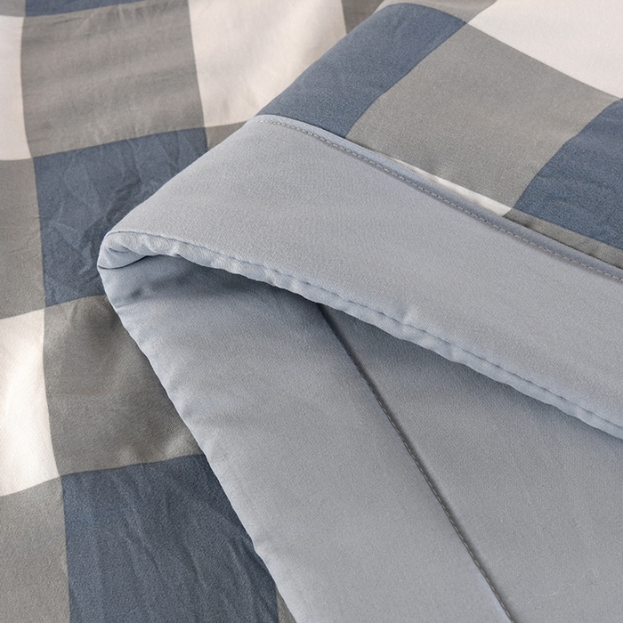 91家纺网 家纺一手货源 找家纺 欧夏家纺 2026水洗棉印花超声波夏被空调被夏凉被薄被子直播外贸供货 灰蓝格