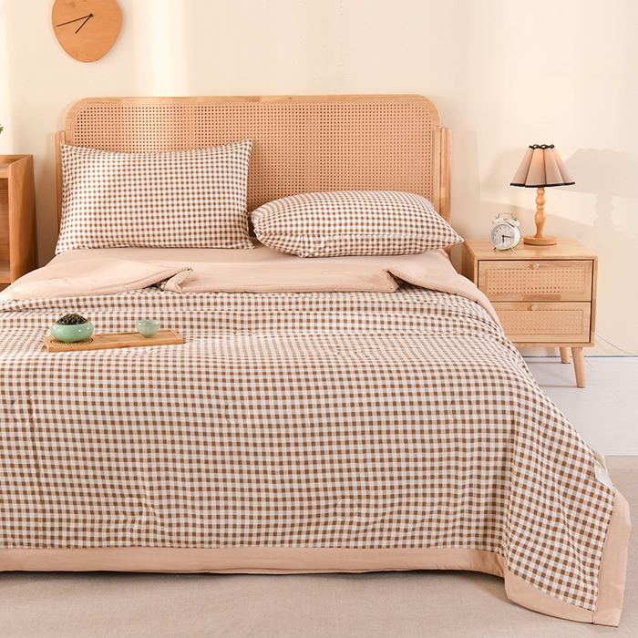 91家纺网 家纺一手货源 找家纺 欧夏家纺 2026水洗棉印花超声波夏被空调被夏凉被薄被子直播外贸供货 咖小格