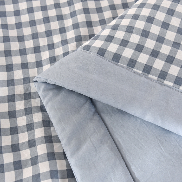 91家纺网 家纺一手货源 找家纺 欧夏家纺 2026水洗棉印花超声波夏被空调被夏凉被薄被子直播外贸供货 蓝小格