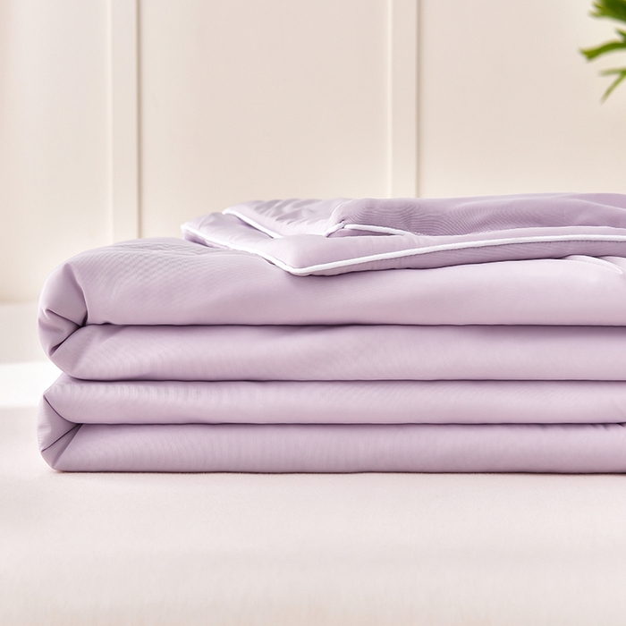 91家纺网 家纺一手货源 找家纺 永耀家纺 2026新款冷感冰激淋纯色凉感丝夏被空调被夏凉被 幻紫