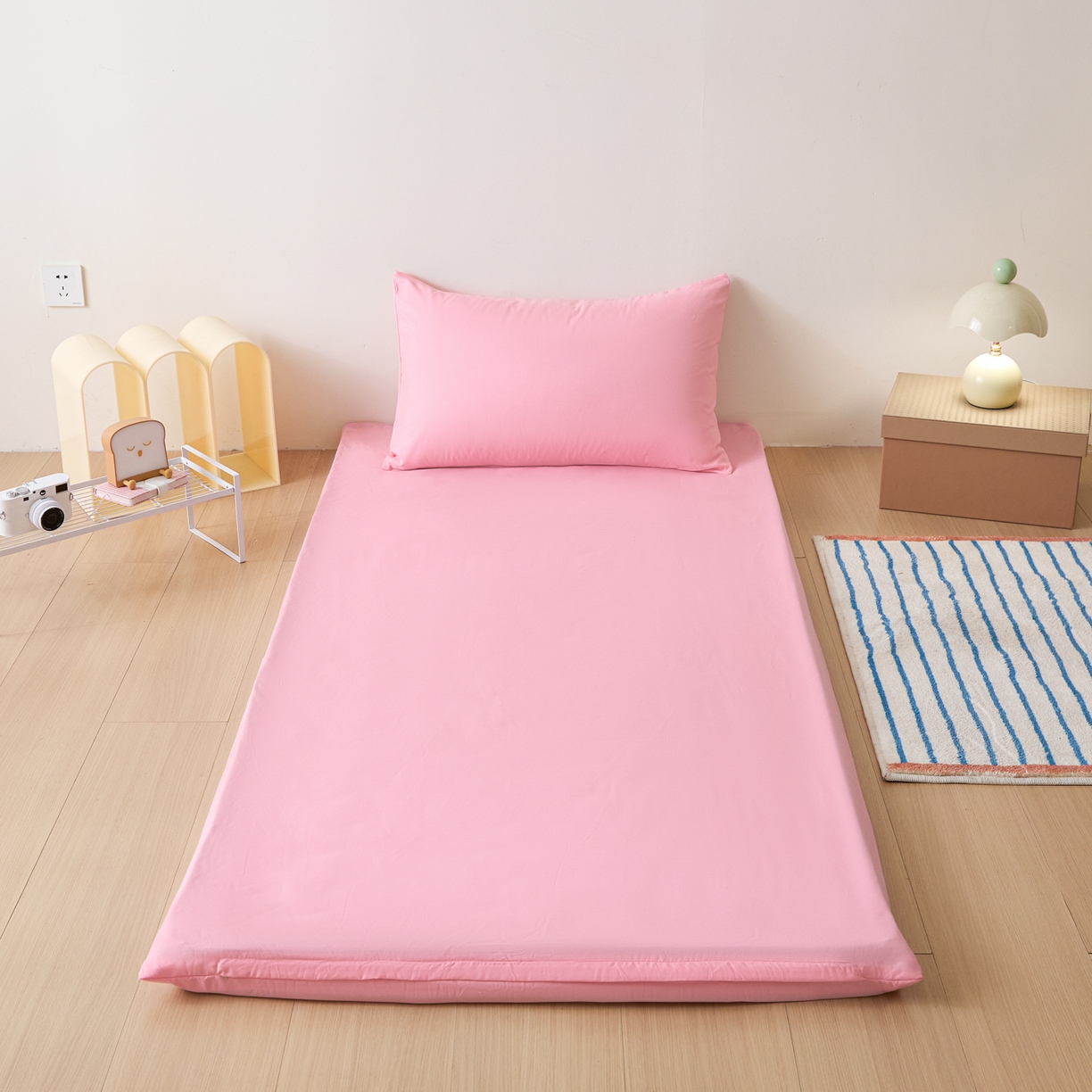 91家纺网 家纺一手货源 找家纺 衿成家纺 2026新款学生床纯色床垫保护套单床垫套床垫套单件 粉色