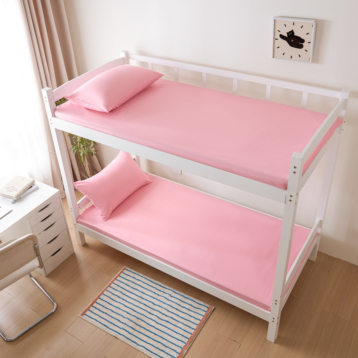 91家纺网 家纺一手货源 找家纺 衿成家纺 2026新款学生床纯色床垫保护套单床垫套床垫套单件 粉色