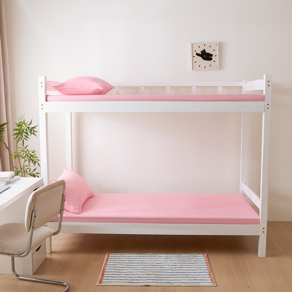 91家纺网 家纺一手货源 找家纺 衿成家纺 2026新款学生床纯色床垫保护套单床垫套床垫套单件 粉色