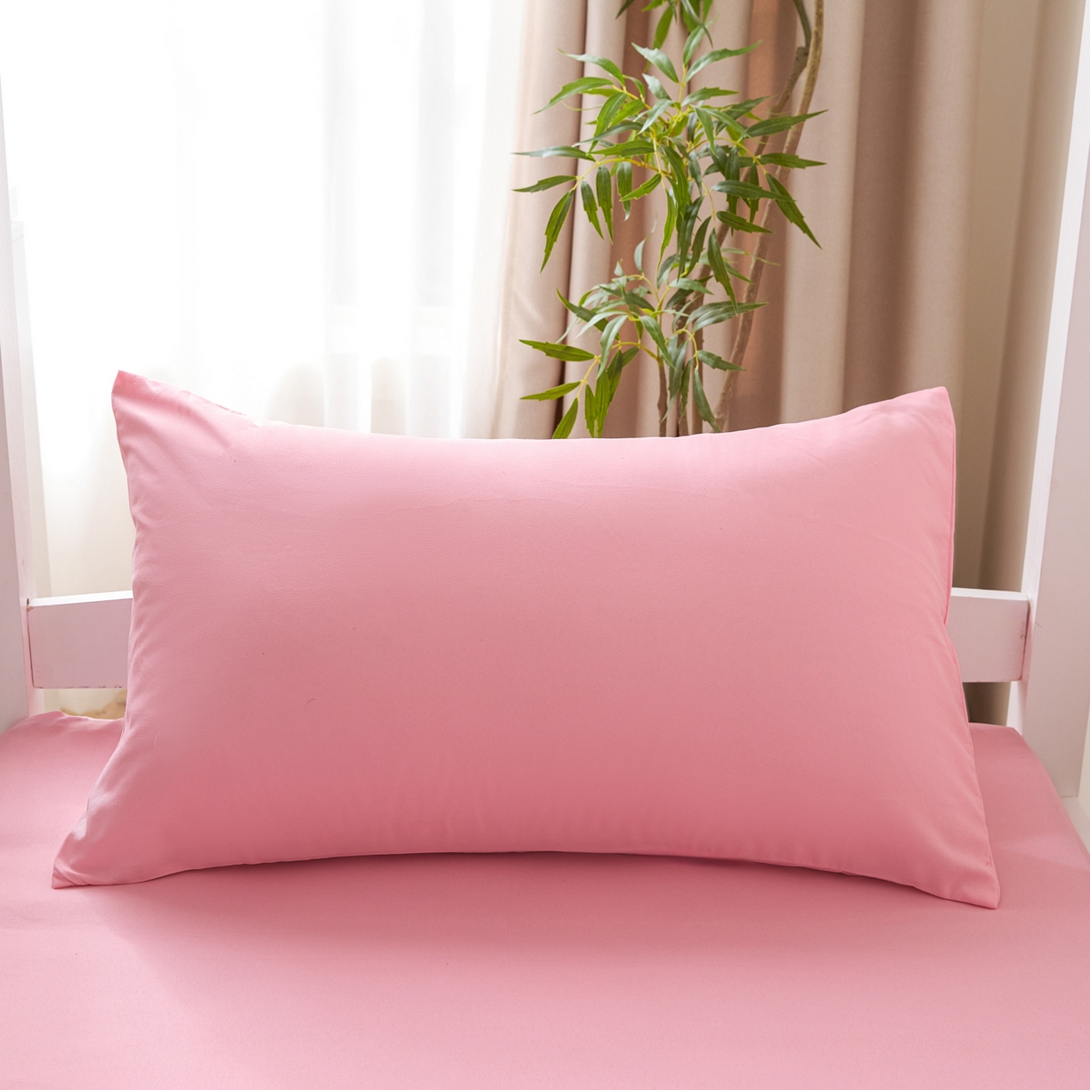 91家纺网 家纺一手货源 找家纺 衿成家纺 2026新款学生床纯色床垫保护套单床垫套床垫套单件 粉色