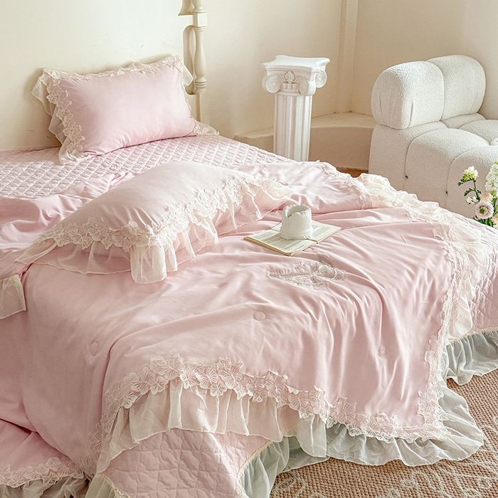 91家纺网 家纺一手货源 找家纺 （总）吾欢心 2026新款糯小棉蝶恋花床盖款夏被四件套