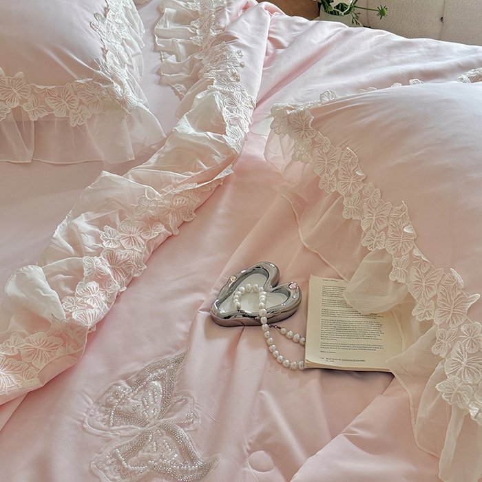 91家纺网 家纺一手货源 找家纺 （总）吾欢心 2026新款糯小棉蝶恋花床盖款夏被四件套