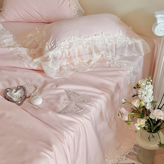 91家纺网 家纺一手货源 找家纺 （总）吾欢心 2026新款糯小棉蝶恋花床盖款夏被四件套