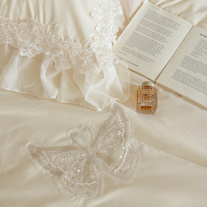 91家纺网 家纺一手货源 找家纺 吾欢心 2026新款糯小棉蝶恋花床盖款夏被四件套 黄