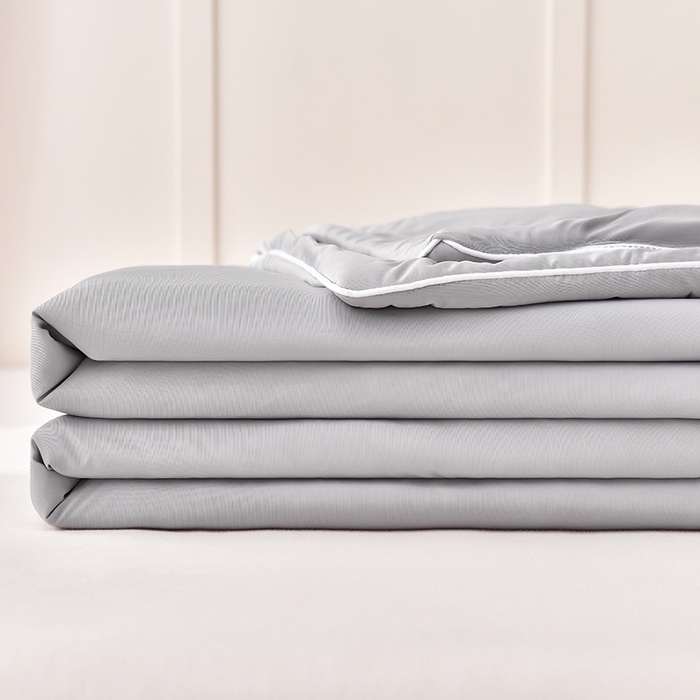 91家纺网 家纺一手货源 找家纺 永耀家纺 2026新款冷感冰激淋纯色凉感丝夏被空调被夏凉被 暖灰