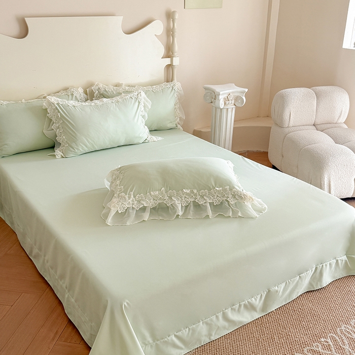 91家纺网 家纺一手货源 找家纺 吾欢心 2026新款糯小棉蝶恋花床盖款夏被四件套 绿