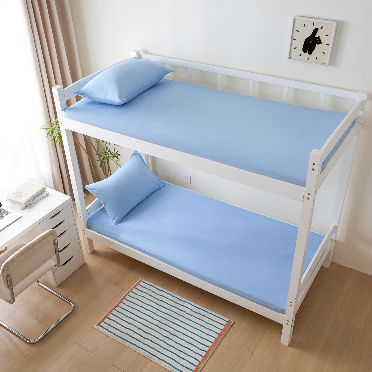 91家纺网 家纺一手货源 找家纺 衿成家纺 2026新款学生床纯色床垫保护套单床垫套床垫套单件 蓝色