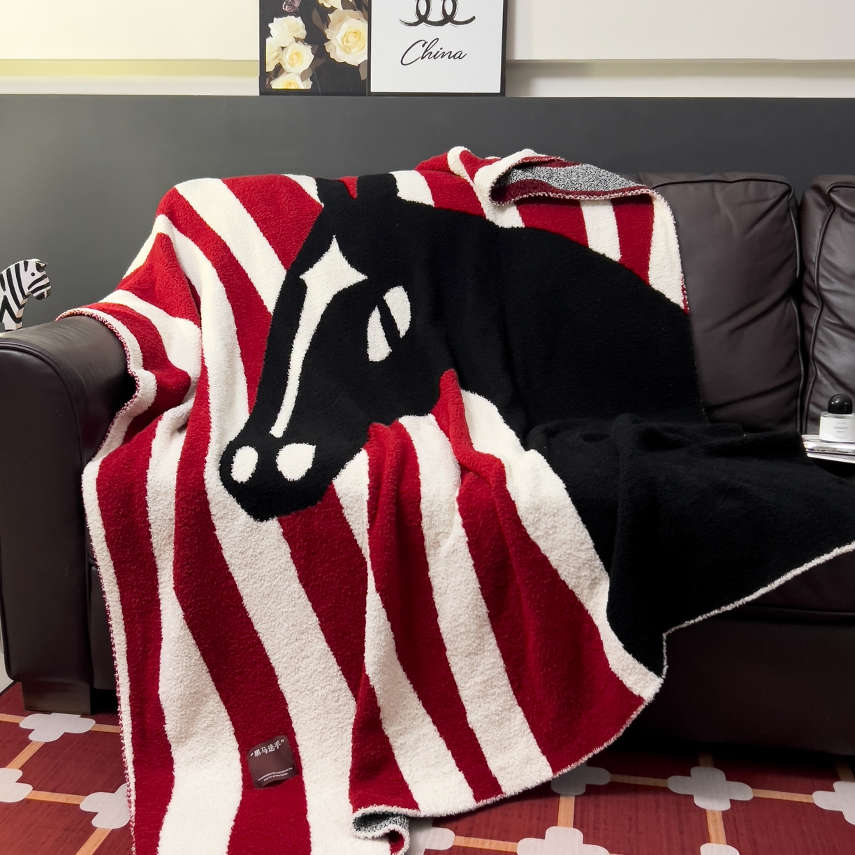 安莱生活 2026新款针织绒毯毛毯毯子 黑马