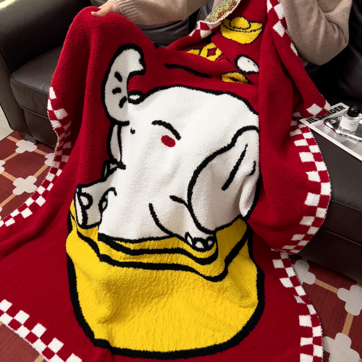 91家纺网 家纺一手货源 找家纺 安莱生活 2026新款针织绒毯毛毯毯子 象