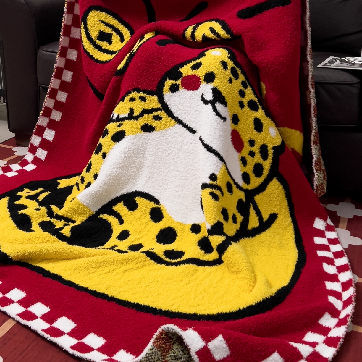 91家纺网 家纺一手货源 找家纺 安莱生活 2026新款针织绒毯毛毯毯子 豹