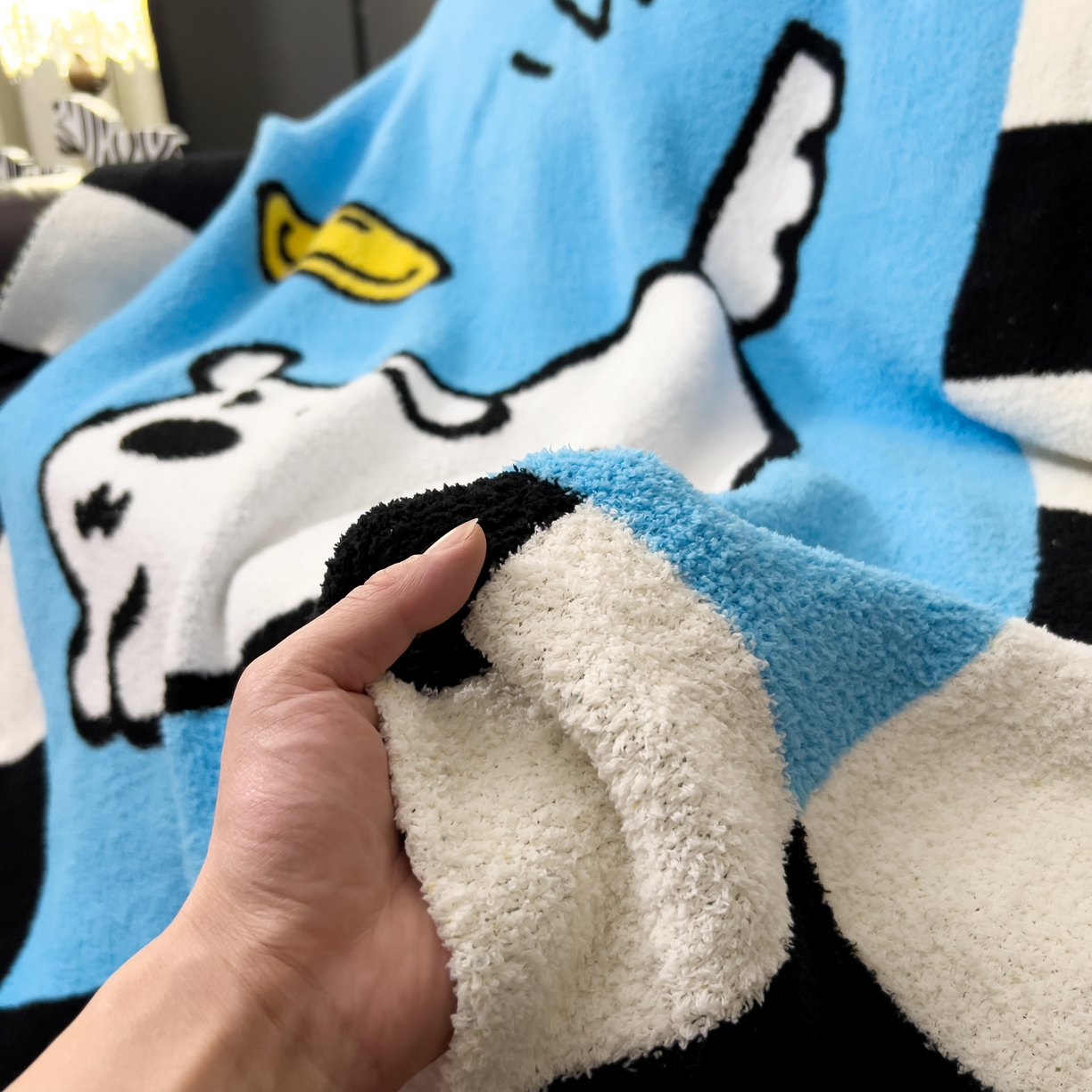 91家纺网 家纺一手货源 找家纺 安莱生活 2026新款针织绒毯毛毯毯子 小狗图案