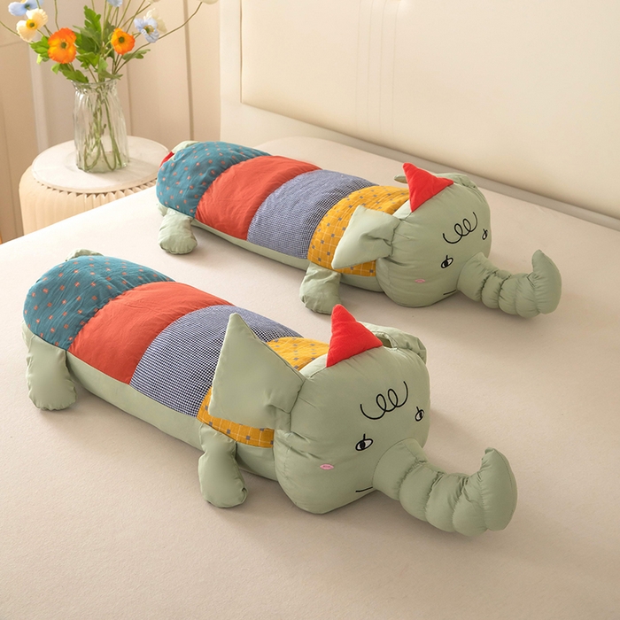 91家纺网 家纺一手货源 找家纺 （总）梦莱家纺 2026新款多彩小象荞麦枕