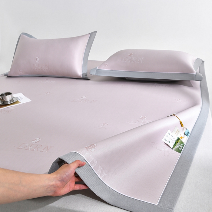 91家纺网 家纺一手货源 找家纺 （总）小牛席业 2026新款【实拍风格】双PE高凉感-迪恩玫瑰提花冰丝席凉席竹席藤席冰藤席乳胶席豆豆席