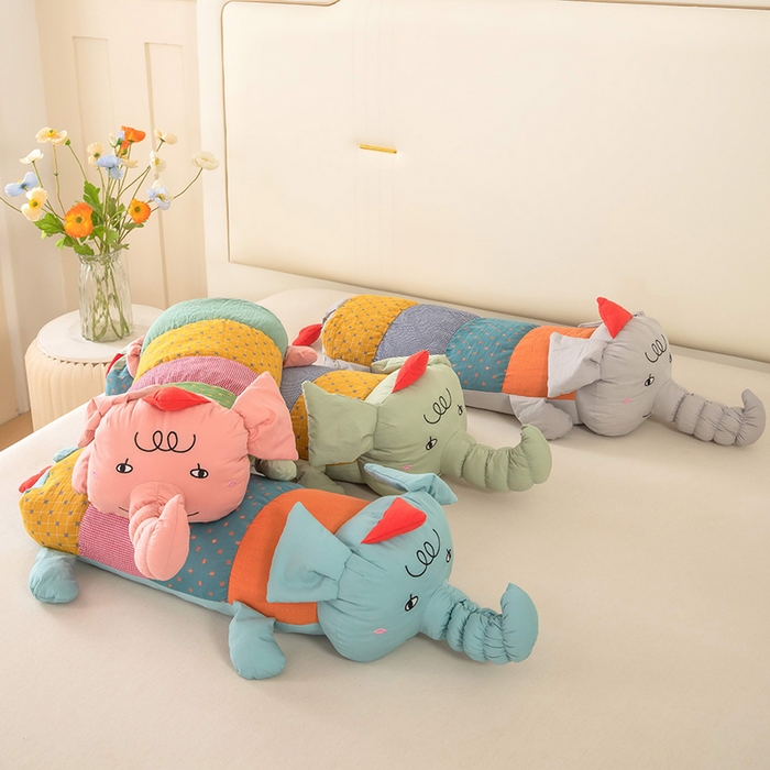 91家纺网 家纺一手货源 找家纺 （总）梦莱家纺 2026新款多彩小象荞麦枕