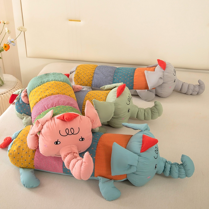 91家纺网 家纺一手货源 找家纺 （总）梦莱家纺 2026新款多彩小象荞麦枕