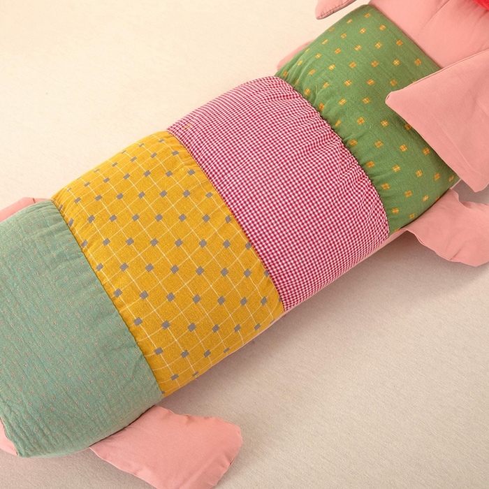 91家纺网 家纺一手货源 找家纺 梦莱家纺 2026新款多彩小象荞麦枕 多彩小象-粉