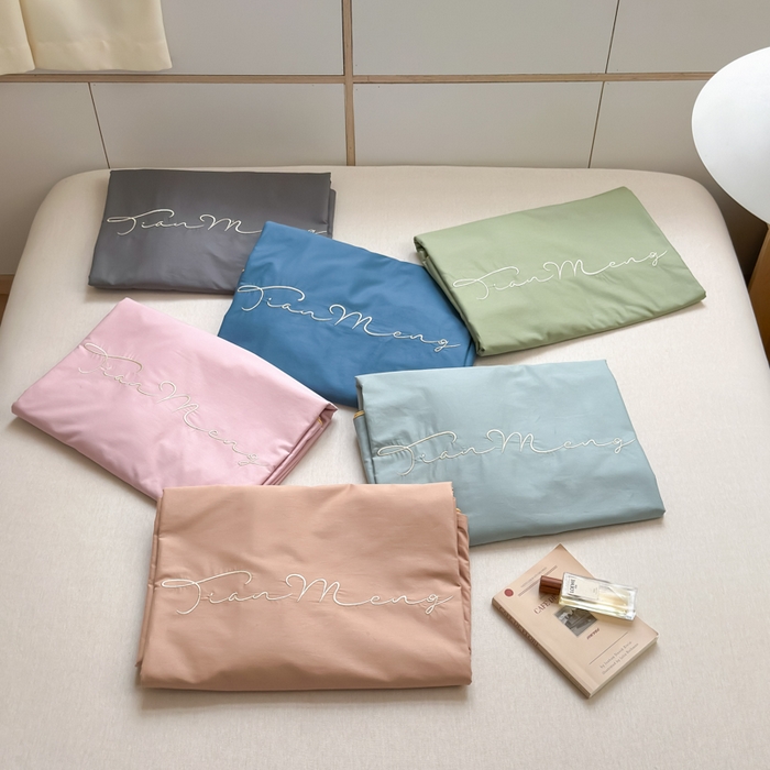 91家纺网 家纺一手货源 找家纺 （总）Sweet dreams甜梦 2026新款全棉纯棉刺绣嵌绳床盖四件套