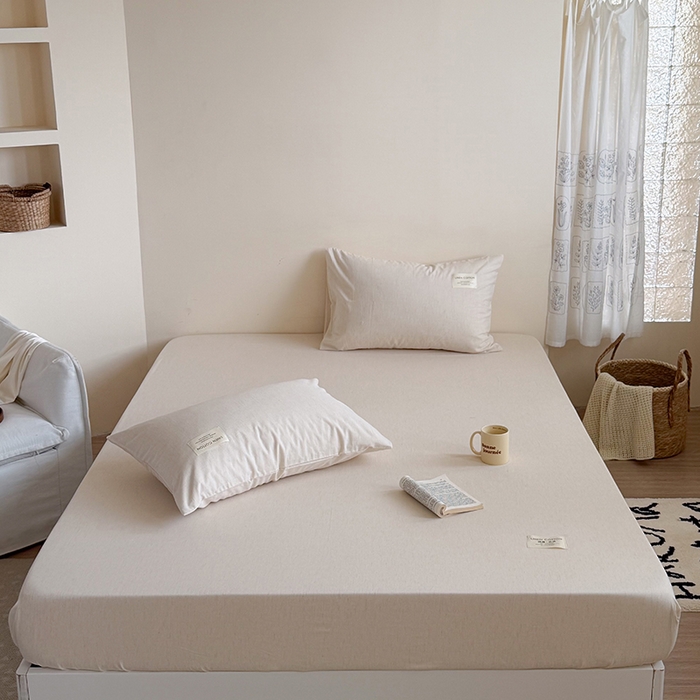 91家纺网 家纺一手货源 找家纺 （总）桃子家居 2026新款A类纯棉水洗原生态棉麻纯色织标简约无印单品床单床笠系列