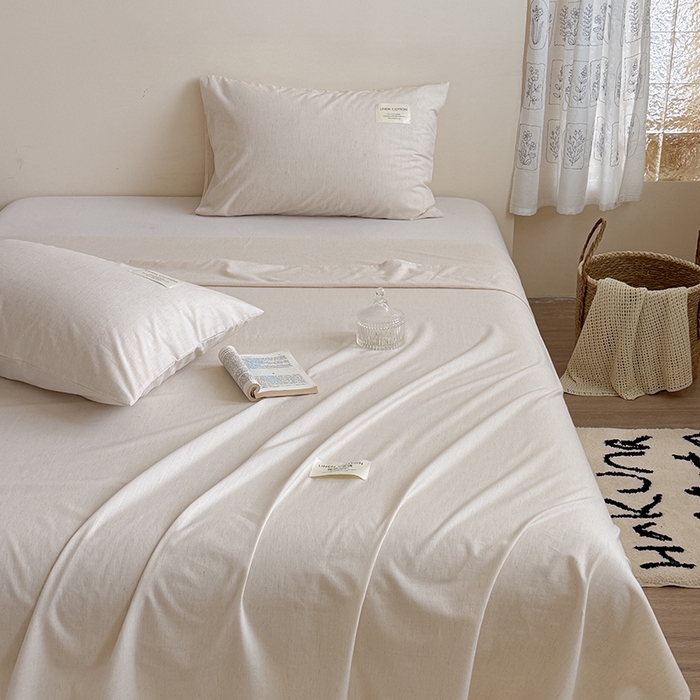 91家纺网 家纺一手货源 找家纺 （总）桃子家居 2026新款A类纯棉水洗原生态棉麻纯色织标简约无印单品床单床笠系列