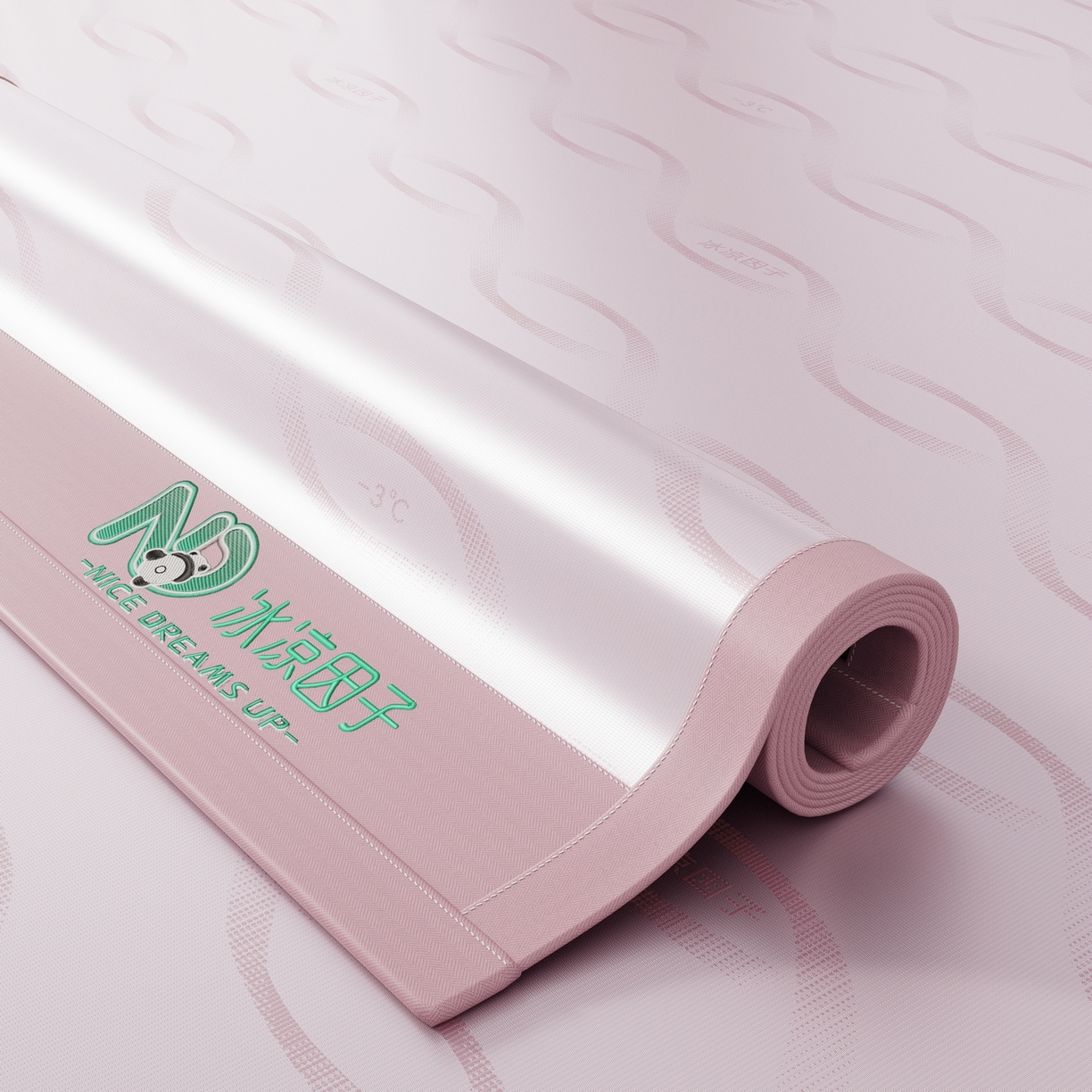 91家纺网 家纺一手货源 找家纺 雅诗帛 2026新款冰凉因子床席款冰丝席 冰凉因子-粉