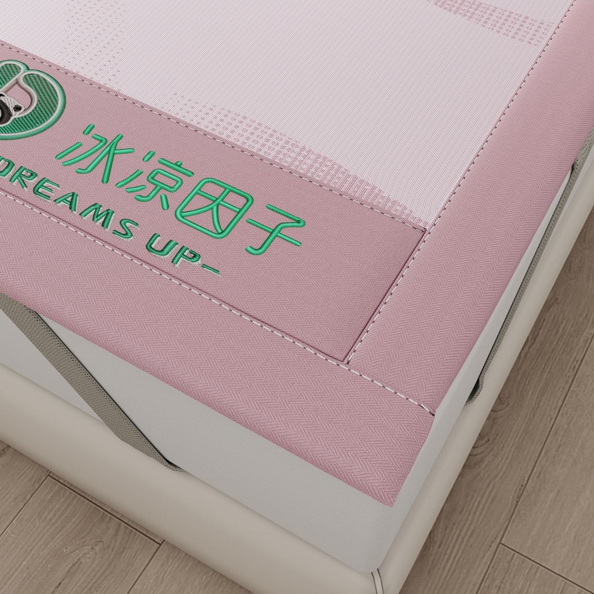 91家纺网 家纺一手货源 找家纺 雅诗帛 2026新款冰凉因子床席款冰丝席 冰凉因子-粉