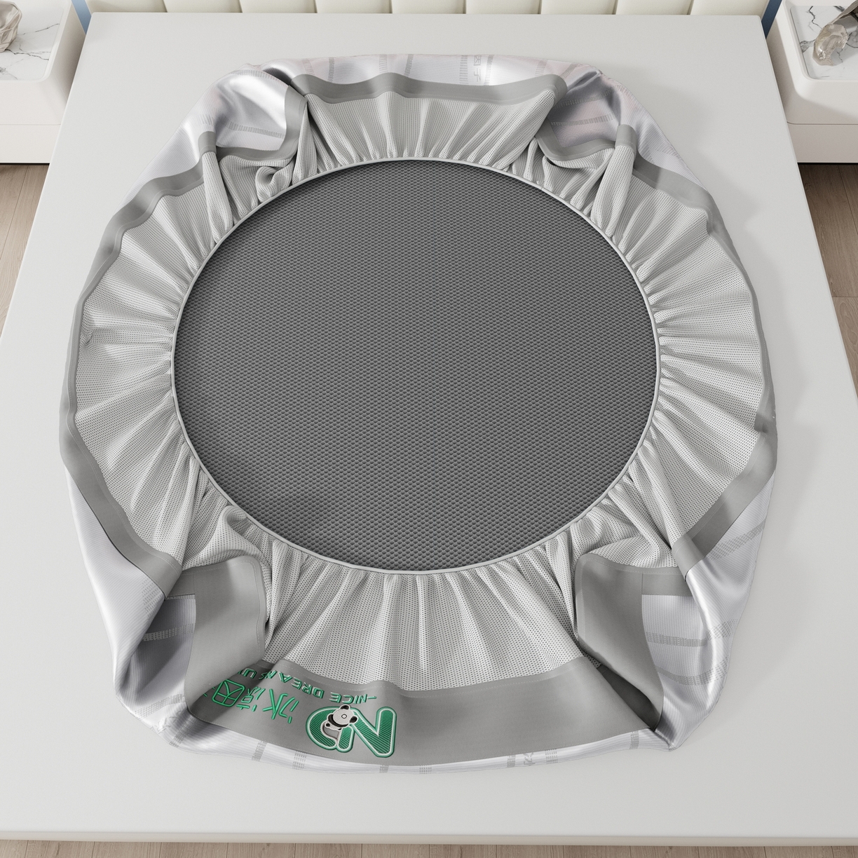 91家纺网 家纺一手货源 找家纺 雅诗帛 2026新款冰凉因子床席款冰丝席 冰凉因子-灰