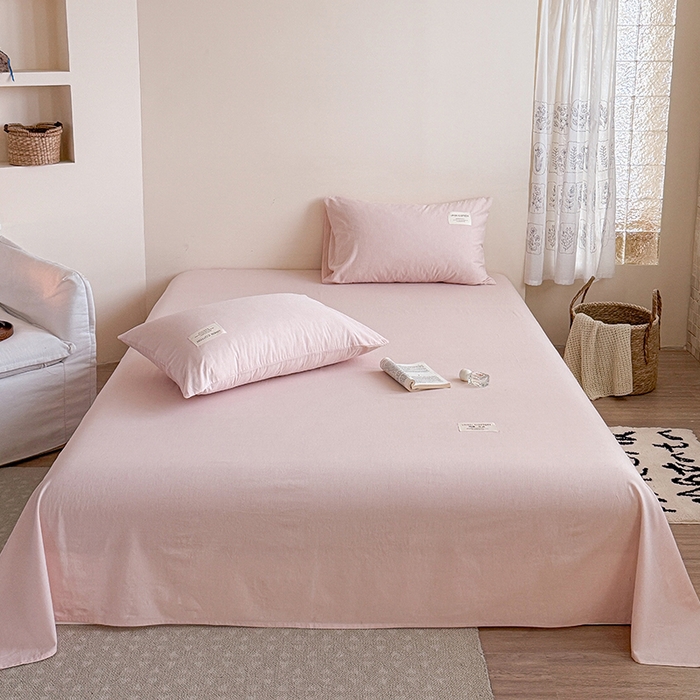 91家纺网 家纺一手货源 找家纺 （总）桃子家居 2026新款A类纯棉水洗原生态棉麻纯色织标简约无印单品床单床笠系列