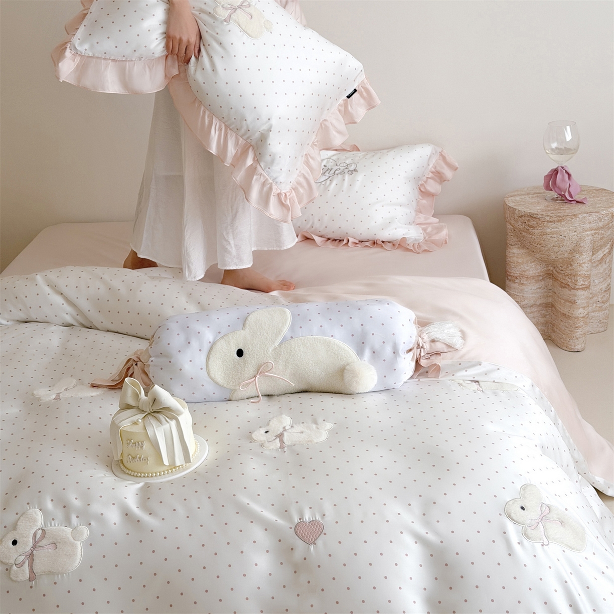 91家纺网 家纺一手货源 找家纺 （总）鹿班家居 2026春季新品色织棉麻精密刺绣四件套-花询见山（标准会员-20元)