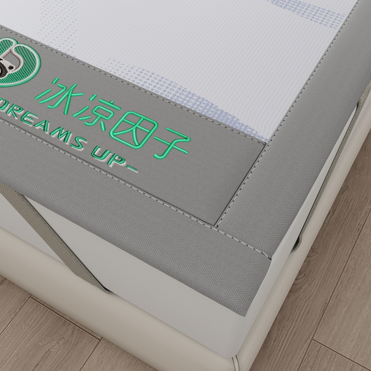 91家纺网 家纺一手货源 找家纺 雅诗帛 2026新款冰凉因子床席款冰丝席 冰凉因子-蓝