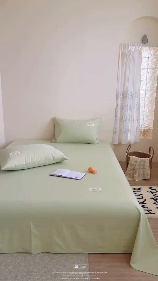 91家纺网 家纺一手货源 找家纺 桃子家居 2026新款A类纯棉水洗原生态棉麻纯色织标简约无印单品床单床笠系列 棉麻单品-苍绿