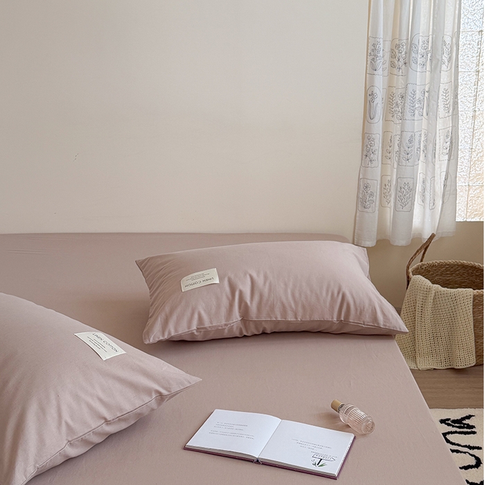 91家纺网 家纺一手货源 找家纺 桃子家居 2026新款A类纯棉水洗原生态棉麻纯色织标简约无印单品床单床笠系列 棉麻单品-麦咖