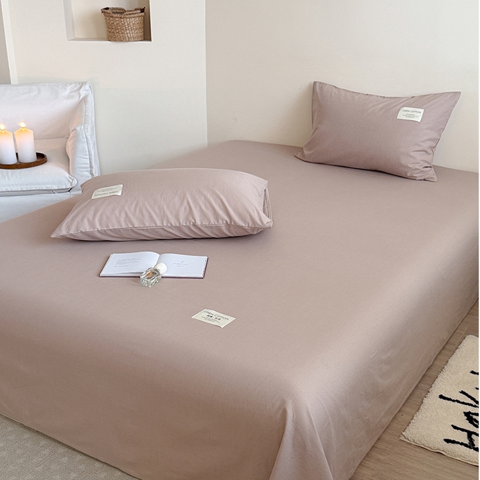 91家纺网 家纺一手货源 找家纺 桃子家居 2026新款A类纯棉水洗原生态棉麻纯色织标简约无印单品床单床笠系列 棉麻单品-麦咖