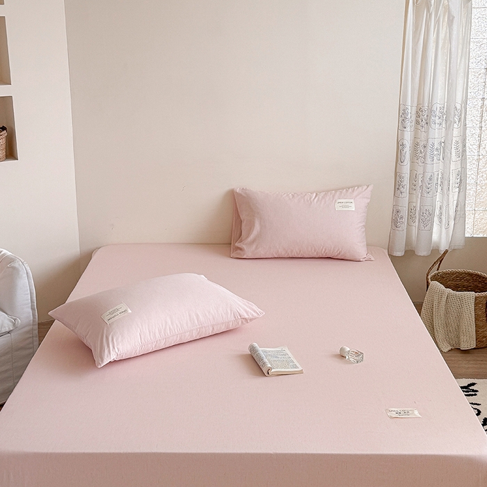 91家纺网 家纺一手货源 找家纺 桃子家居 2026新款A类纯棉水洗原生态棉麻纯色织标简约无印单品床单床笠系列 棉麻单品-蜜芽桔