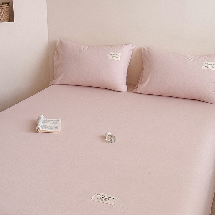 91家纺网 家纺一手货源 找家纺 桃子家居 2026新款A类纯棉水洗原生态棉麻纯色织标简约无印单品床单床笠系列 棉麻单品-蜜芽桔