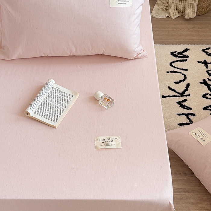 91家纺网 家纺一手货源 找家纺 桃子家居 2026新款A类纯棉水洗原生态棉麻纯色织标简约无印单品床单床笠系列 棉麻单品-蜜芽桔