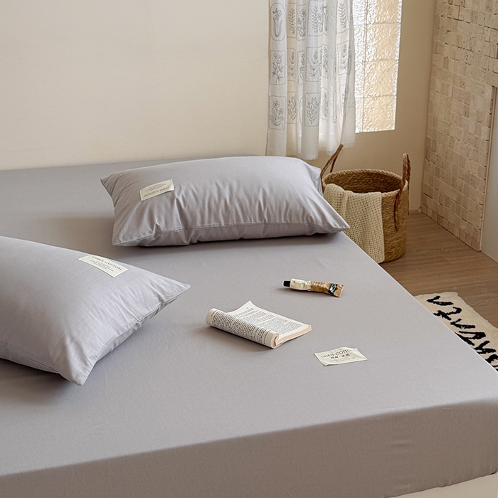 91家纺网 家纺一手货源 找家纺 桃子家居 2026新款A类纯棉水洗原生态棉麻纯色织标简约无印单品床单床笠系列 棉麻单品-清灰