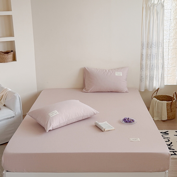 91家纺网 家纺一手货源 找家纺 桃子家居 2026新款A类纯棉水洗原生态棉麻纯色织标简约无印单品床单床笠系列 棉麻单品-檀粉