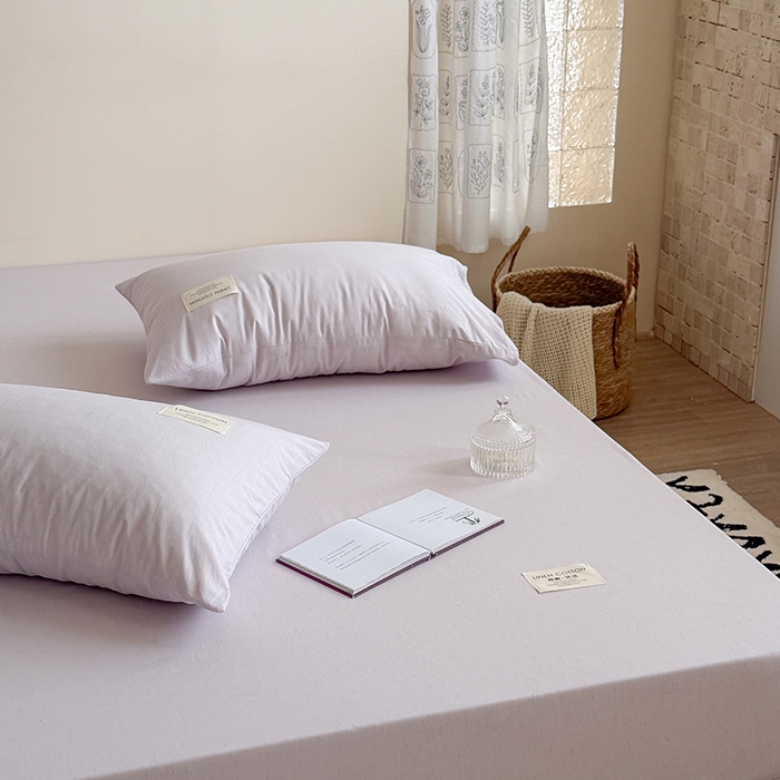 91家纺网 家纺一手货源 找家纺 桃子家居 2026新款A类纯棉水洗原生态棉麻纯色织标简约无印单品床单床笠系列 棉麻单品-远空紫