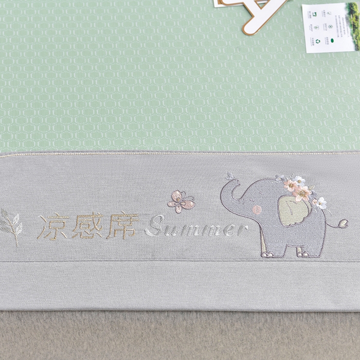 91家纺网 家纺一手货源 找家纺 小牛席业 2026新款小冰块大象凉感冰丝席凉席竹席藤席冰藤席乳胶席豆豆席 绿色