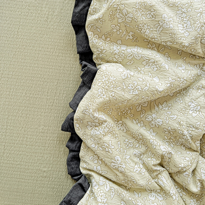 91家纺网 家纺一手货源 找家纺 （总）一比一家纺 2026新款木棉赫本风花边夏被夏凉被空调被