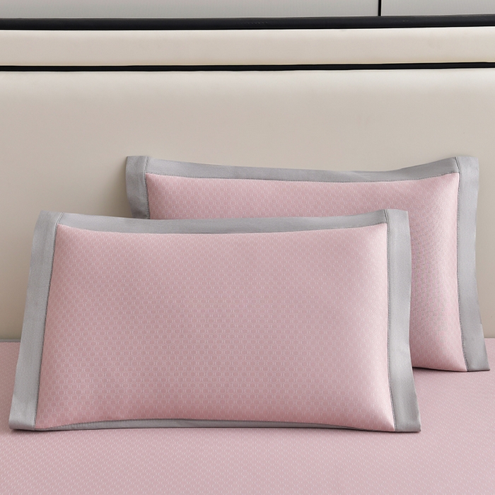 91家纺网 家纺一手货源 找家纺 小牛席业 2026新款小冰块大象凉感冰丝席（床笠款）凉席竹席藤席冰藤席乳胶席豆豆席 粉色