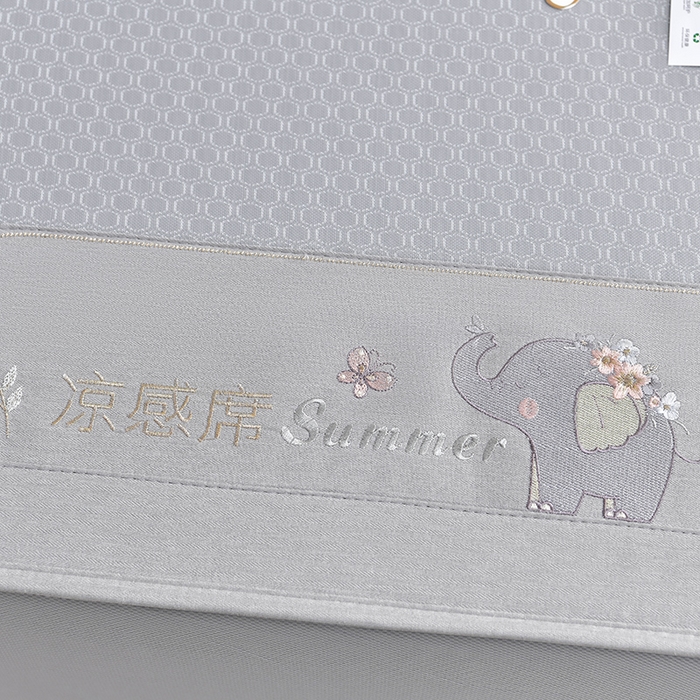 91家纺网 家纺一手货源 找家纺 小牛席业 2026新款小冰块大象凉感冰丝席（床笠款）凉席竹席藤席冰藤席乳胶席豆豆席 灰色