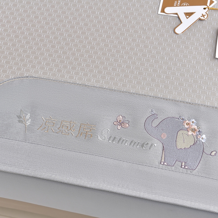 91家纺网 家纺一手货源 找家纺 小牛席业 2026新款小冰块大象凉感冰丝席（床笠款）凉席竹席藤席冰藤席乳胶席豆豆席 香槟