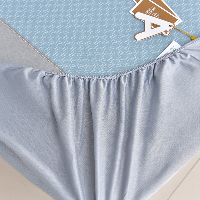 91家纺网 家纺一手货源 找家纺 小牛席业 2026新款小冰块大象凉感冰丝席（床笠款）凉席竹席藤席冰藤席乳胶席豆豆席 蓝色